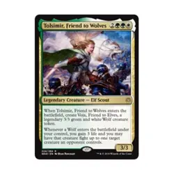 WOTC MtG War of the Spark Tolsimir, Friend to Wolves (R) (Foil) NM - Image 1