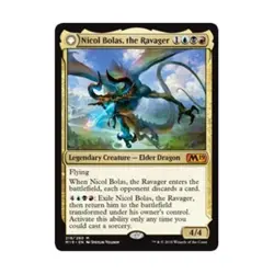 WOTC MtG Core Set 2019 Nicol Bolas Ravager // Nicol Bolas Arisen (MR) NM - Image 1