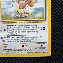 Pidgeotto 22/102 Pokemon Base Set Trading Card WOTC TCG Rare 1999 NM - Image 4