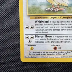 Pidgeotto 22/102 Pokemon Base Set Trading Card WOTC TCG Rare 1999 NM - Image 5
