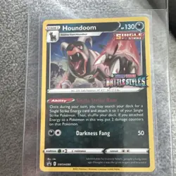 Houndoom SWSH090 Battle Styles Prerelease Holo Rare Promo Pokemon Card * New * - Image 1