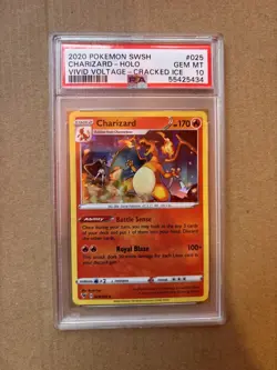 PSA 10 GEM MINT Charizard 025/185 CRACKED ICE Vivid Voltage HOLO Pokemon Card - Image 1