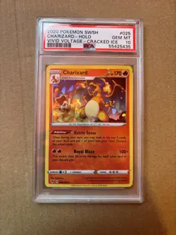 PSA 10 GEM MINT Charizard 025/185 CRACKED ICE Vivid Voltage HOLO Pokemon Card - Image 1