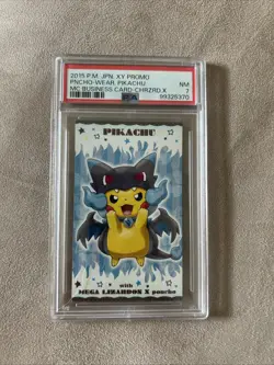 2015 POKEMON JPN XY PROMO PONCHO-WEARING PIKACHU PSA 7 - Image 1