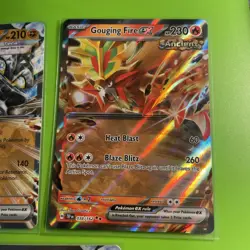 Lot Of 3 English Pokemon Ex Cards Gouging Fire, Farigiraf, Cornerstone Ogerpon - Image 3
