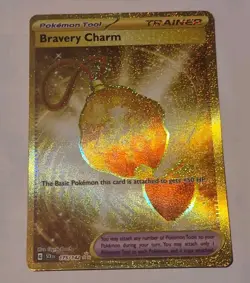 Bravery Charm 175/142 Gold Hyper Rare Stellar Crown Pokemon - Image 1