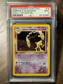 Pokemon 1st Edition Gym Challenge Sabrina's Alakazam PSA 9 - Image 1