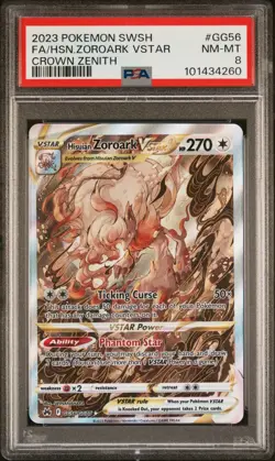 Pokemon Hisuian Zoroark VSTAR Crown Zenith Galarian Gallery Card GG56/GG70 PSA 8 - Image 1