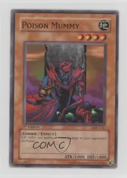 Poison Mummy 1st Ed. YuGiOh Pharaonic Guardian #PGD-016 2003 READ - Image 1