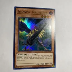 YUGIOH HOLO CARD BLACKWING - BORA THE SPEAR BLCR-EN057 1ST EDITION - Image 3