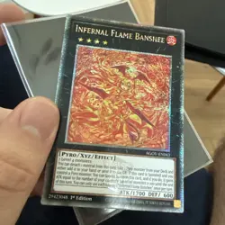 YuGiOh! Infernal Flame Banshee AGOV-EN043 Quarter Century Rare 1st Ed - Image 2