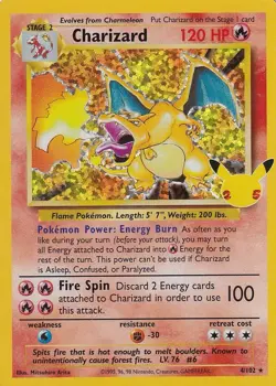 Pokemon Charizard 2021 Celebrations Classic Collection Holo Rare Card 4/102 - Image 1