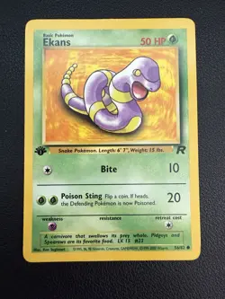 Pokemon TCG Ekans Fossil 46/62 1st Edition Common Card - Image 1