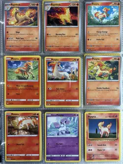 Pokemon Card Species Set Lot - 9x Unique Cards / Ponyta Family 2 - Image 1