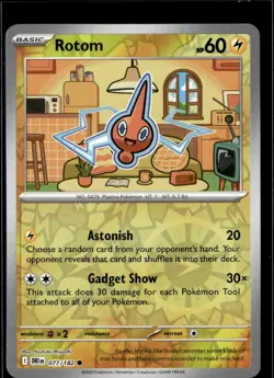 Pokemon Rotom 077/182 Destined Rivals Reverse Holo Common 2 Card Lot - Image 1