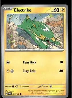 Pokemon Electrike 075/182 Destined Rivals Non Holo Common 2 Card Lot - Image 1