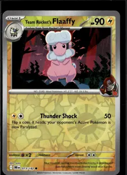Pokemon Team Rocket’s Flaaffy 073/182 Destined Rivals Reverse Holo 2 Card Lot - Image 1