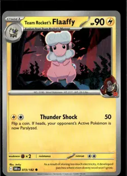 Pokemon Team Rocket’s Flaaffy 073/182 Destined Rivals Non Holo 2 Card Lot - Image 1