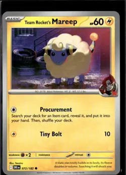 Pokemon Team Rocket’s Mareep 072/182 Destined Rivals Non Holo 2 Card Lot - Image 1
