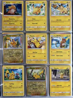 Pokemon Card Species Set Lot - 9x Unique Cards / Pikachu Family 3 - Image 1