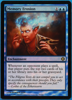 Memory Erosion FOIL Shards of Alara NM Blue Rare MTG CARD (ID# 500362) ABUGames - Image 1