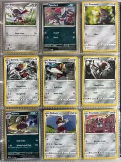 Pokemon Card Species Set Lot - 9x Unique Cards / Pawniard Family 4 - Image 1