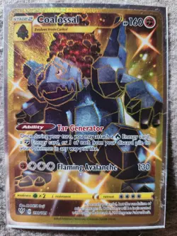 Pokemon TCG Coalossal Darkness Ablaze Holo Gold Secret Rare Card 198/189 - Image 1