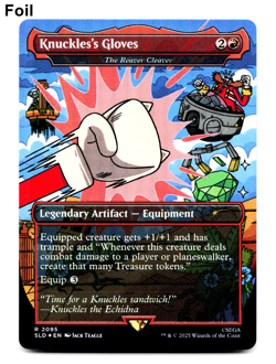 Knuckles's Gloves - The Reaver Cleaver (Rainbow Foil) [Secret Lair x Sonic] MTG - Image 1