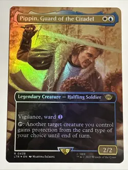 MTG Lord of the Rings Pippin, Guard of the Citadel Borderless Foil 0438 NM Rare - Image 1