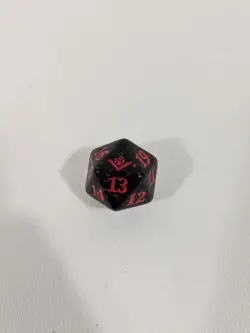 MTG d20 Spindown 20-sided Life Outlaws of Thunder Junction OTJ Black & Red - Image 1