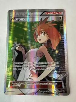 Pokemon TCG Brigette Full Art Ultra Rare Holo 161/162 Breakthrough NM - Image 1