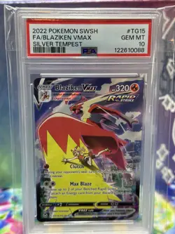 POKEMON PSA 10 2022 SWSH Silver Tempest Blaziken VMAX TG15/TG30 - Image 1
