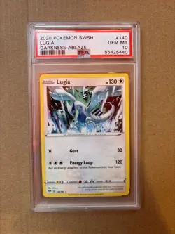 Pokemon PSA 10 Mint Darkness Ablaze Rare Lugia 140/189 - Image 1