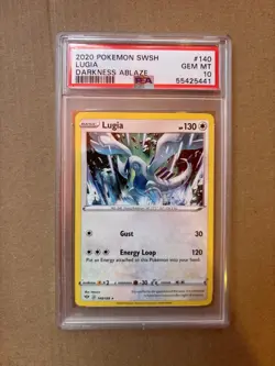 Pokemon PSA 10 Mint Darkness Ablaze Rare Lugia 140/189 - Image 1