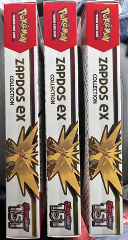 LOT OF 3!! Pokemon TCG Scarlet & Violet 151 Zapdos ex Box - NEW, FACTORY SEALED - Image 1