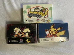 Pokemon World Championships 2025 Anaheim All 3 Double Deck Box Bundle In Hand - Image 1