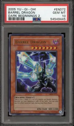 Barrel Dragon EN072 FOIL Dark Beginnings 2 YuGiOh PSA 10 GEM MINT | - Image 1
