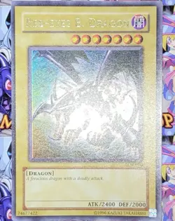 Yugioh Red-Eyes Black Dragon LOB-070 Ultra Rare Original Print Konami 2002 NM - Image 4