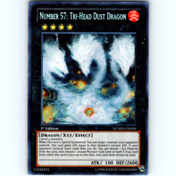 Yugioh Number 57: Tri-Head Dust Dragon NUMH-EN030 1st Edition Secret Rare - NM💎 - Image 1
