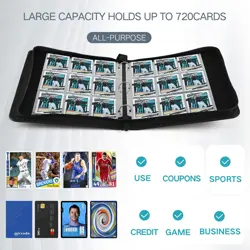 Trading Card Binder with Sleeves 9 Pocket Premium 720 Double Sided Pocket PU - Image 3