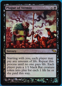 Plague of Vermin FOIL Shadowmoor NM Black Rare MAGIC CARD (ID# 500432) ABUGames - Image 1