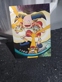 POKEMON Topps Card #122 MR. MIME Non Holo Blue Logo Near Mint TV Animation 2000! - Image 3