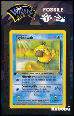 Carte Pokemon Psykokwak 53/62 Edition 1 Ed 1 Fossile Wizards 11 - Image 1