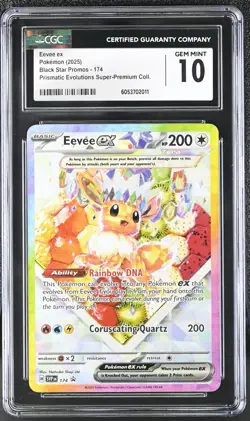 2025 Pokemon Prismatic Evolutions Eevee GX Black Star Promo #174 SPC CGC 10 - Image 1