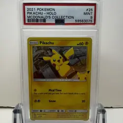 2021 POKEMON MCDONALD'S COLLECTION #25/25 PIKACHU HOLO - PSA 9 MINT - Image 1