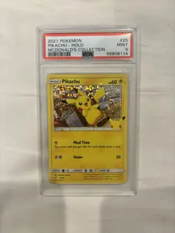 2021 POKEMON MCDONALD'S COLLECTION #25/25 PIKACHU HOLO - PSA 9 MINT - Image 1