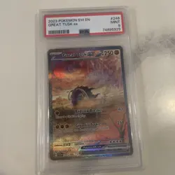 2023 POKEMON SVI EN-SCARLET & VIOLET ILLUSTRATION RARE GREAT TUSK EX PSA 9 - Image 1