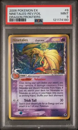 2006 POKEMON EX DRAGON FRONTIERS #8 NINETALES-REVERSE FOIL PSA 9 - Image 1