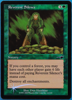 Reverent Silence FOIL Nemesis NM Green Common MAGIC CARD (ID# 500473) ABUGames - Image 1