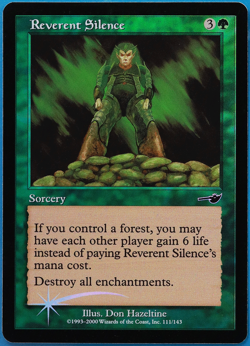 Reverent Silence FOIL Nemesis NM Green Common MAGIC CARD (ID# 500472) ABUGames - Image 1
